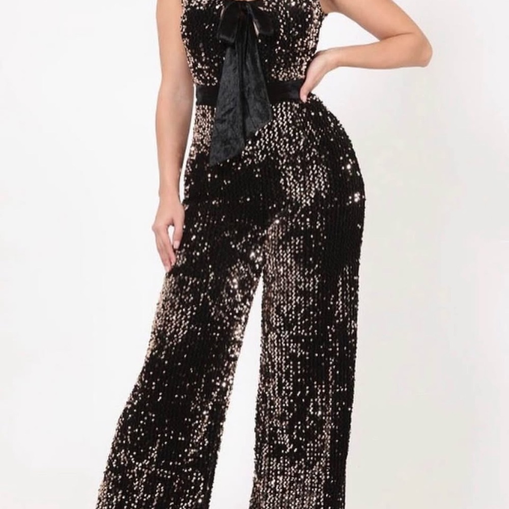Sequin Black Jumpsuit